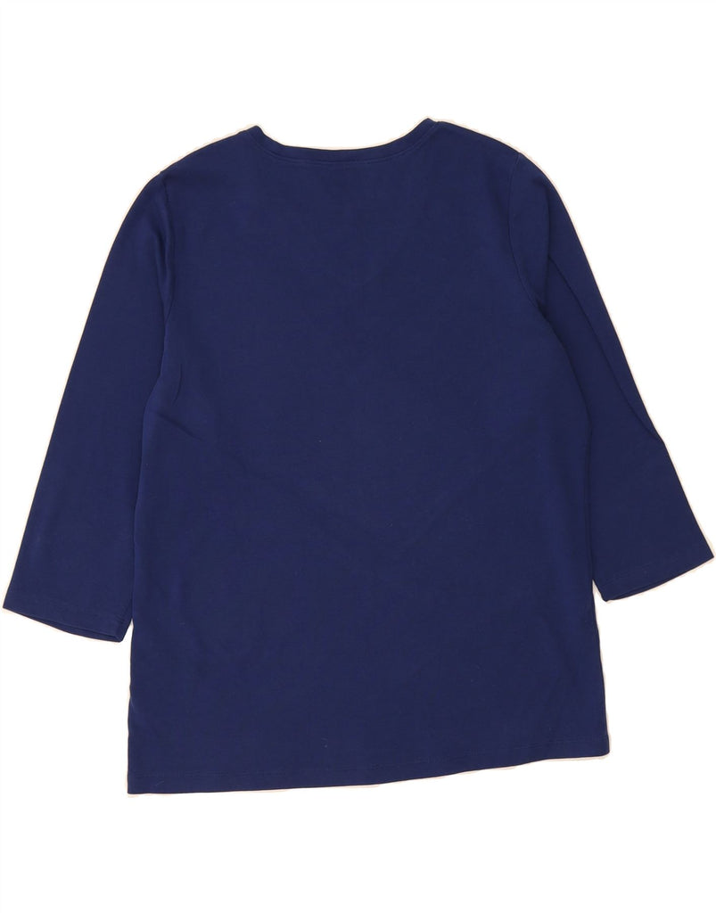 L.L.BEAN Womens Top 3/4 Sleeve UK 16 Large Navy Blue Cotton Vintage L.L.Bean and Second-Hand L.L.Bean from Messina Hembry 