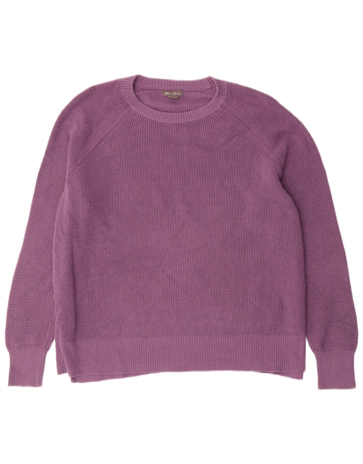 EDDIE BAUER Womens Oversized Crew Neck Jumper Sweater UK 18 XL Purple