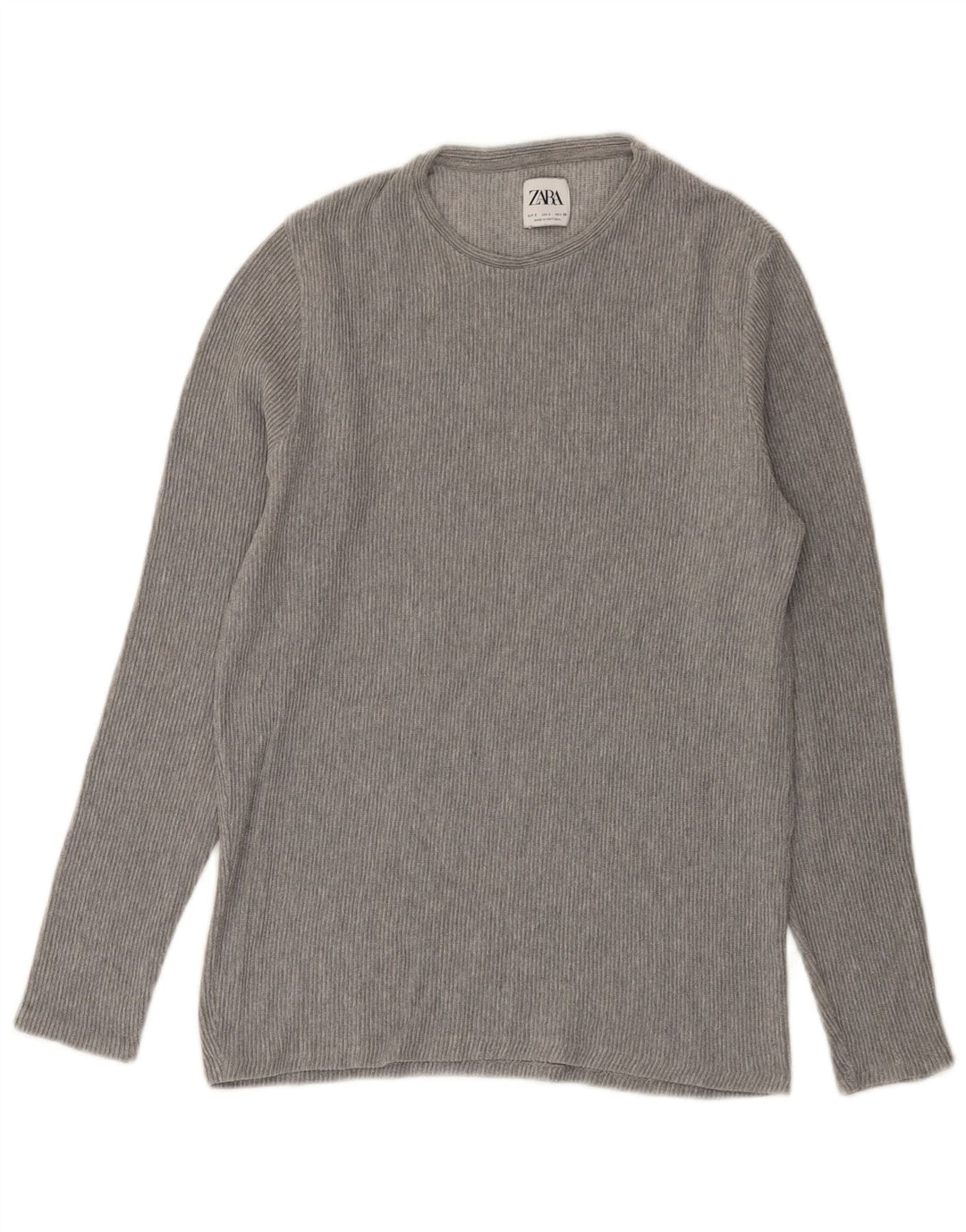 Zara Mens Top Long Sleeve Small Grey