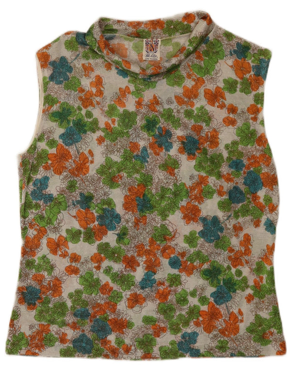 Vintage Womens Vest Top UK 16 Large Multicoloured Floral