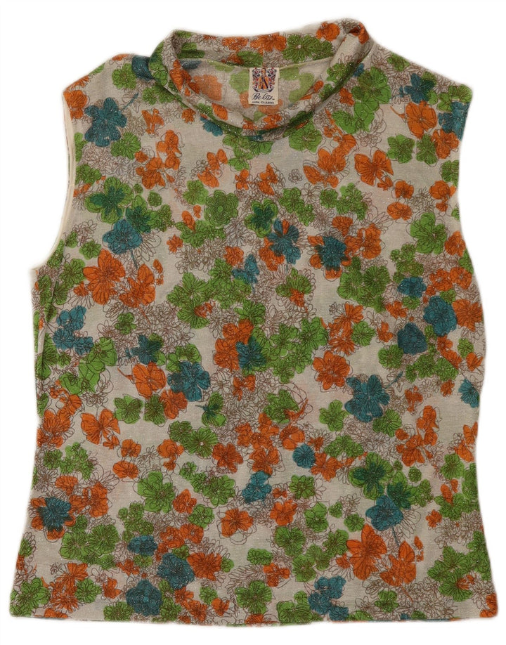 Vintage Womens Vest Top UK 16 Large Multicoloured Floral