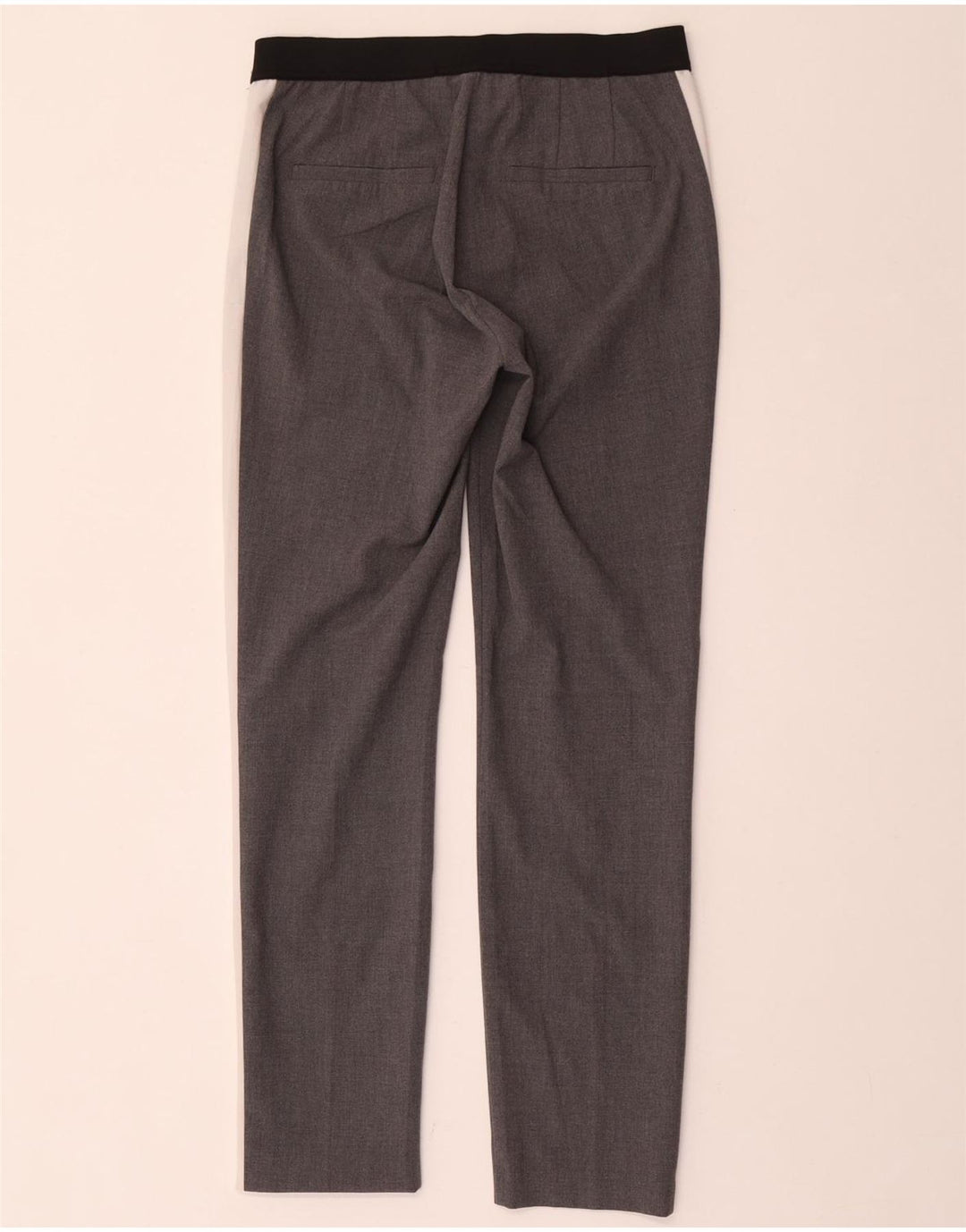 Zara Womens Slim Chino Trousers Small W26 L28 Grey Colourblock Polyester