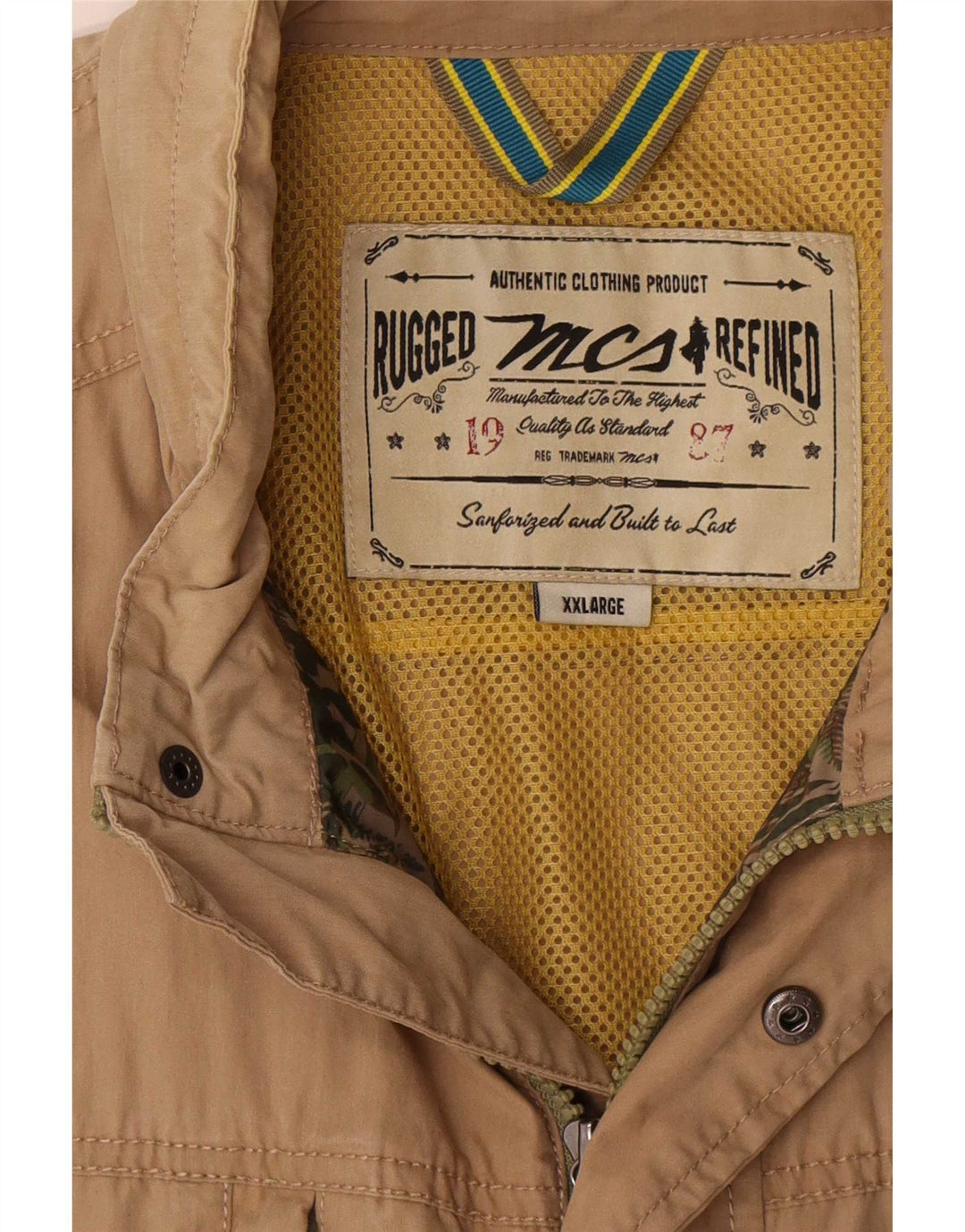 Marlboro Classics Mens Hooded Utility Jacket UK 44 2XL Beige