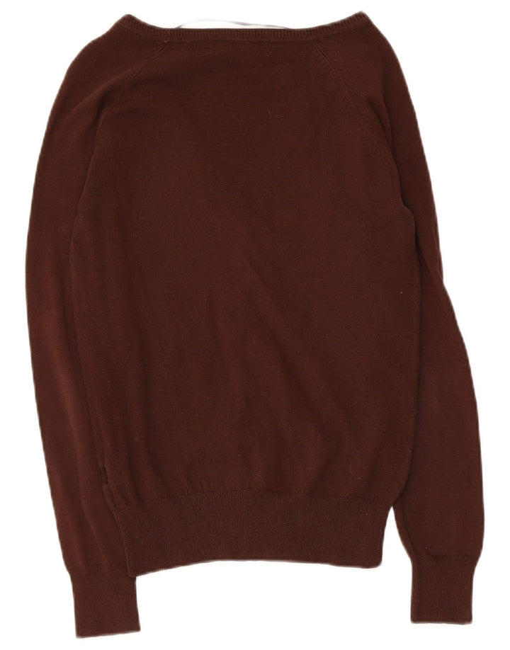 Zara Womens Cardigan Sweater UK 10 Small Brown Cotton
