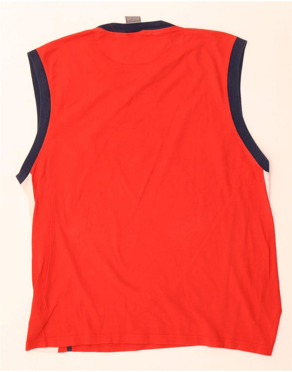 Nike Mens Graphic Vest Top UK 45/47 XL Red Colourblock Cotton