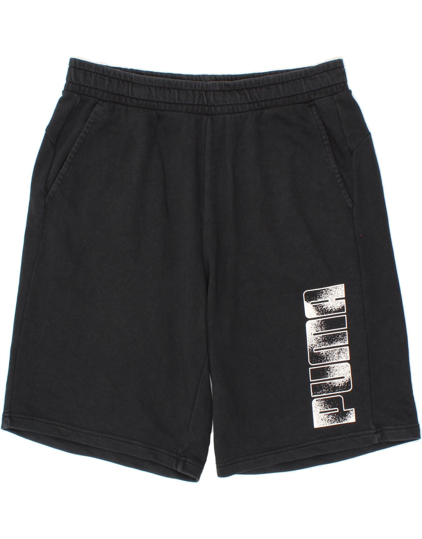 PUMA Mens Graphic Sport Shorts XL Black Cotton Vintage Second