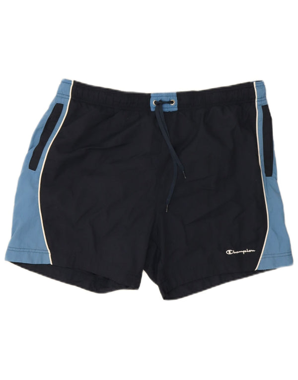Champion Mens Swimming Shorts 2XL  Navy Blue Colourblock Polyamide