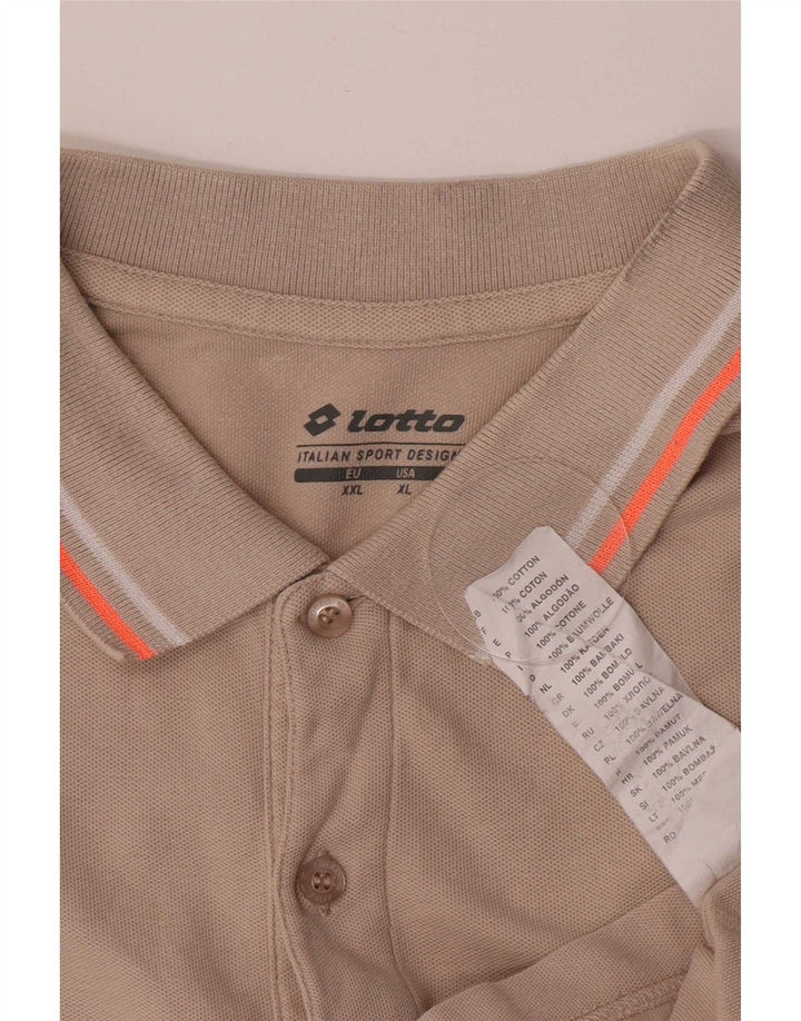 Lotto Mens Polo Shirt XL Beige Cotton