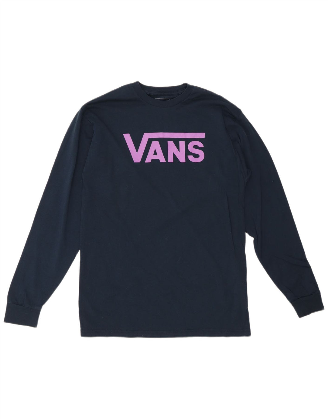 VANS Mens Classic Fit Graphic Top Long Sleeve Medium Navy Blue Cotton