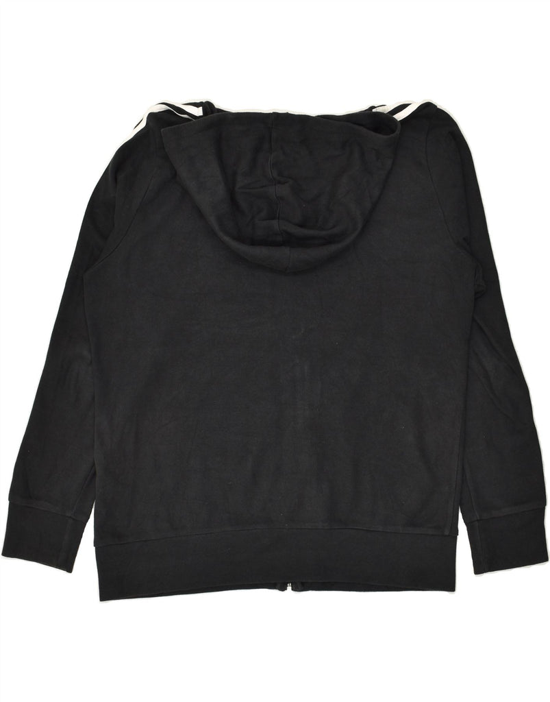 ADIDAS Womens Zip Hoodie Sweater UK 24 2XL Black Cotton | Vintage Adidas | Thrift | Second-Hand Adidas | Used Clothing | Messina Hembry 