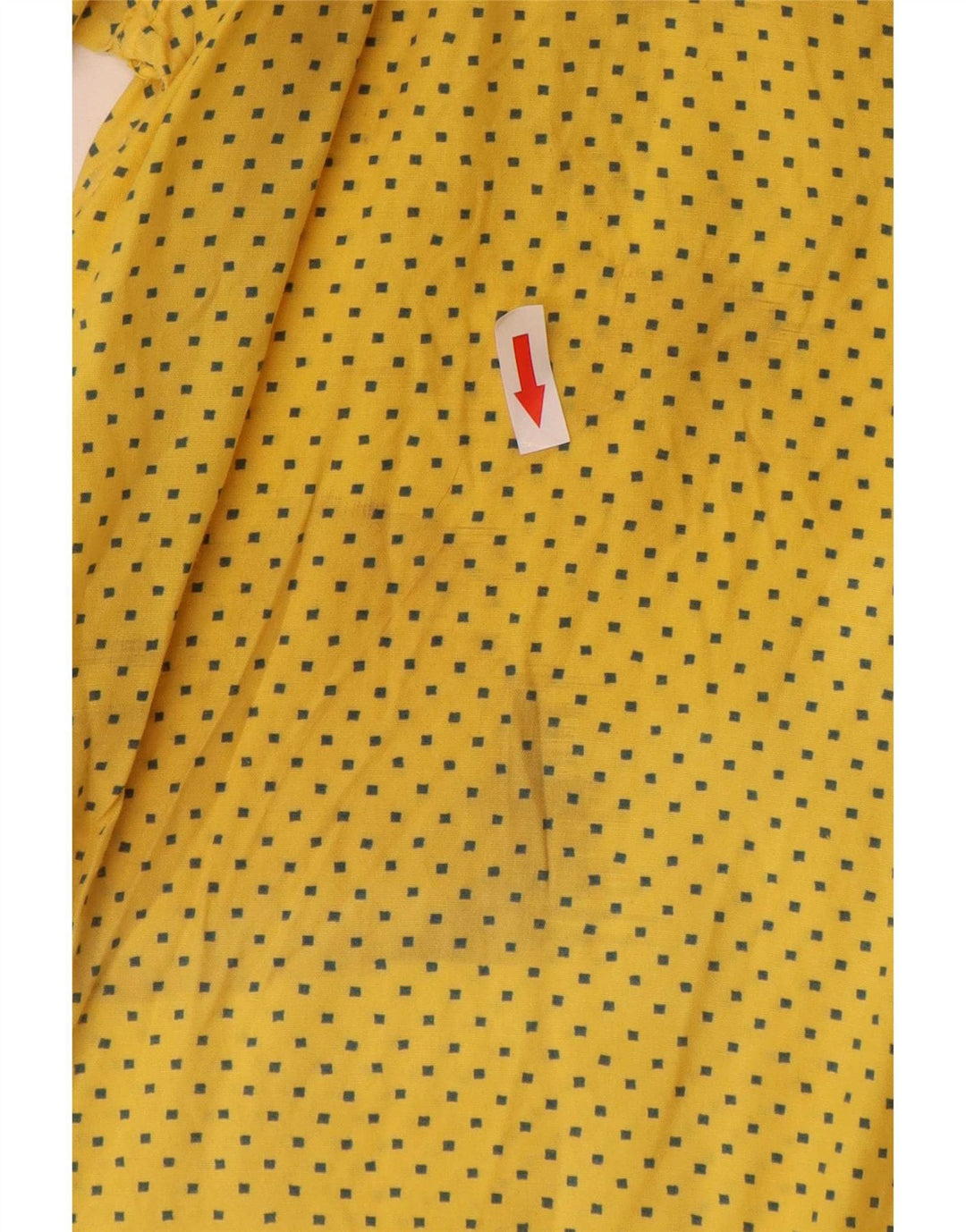 Vintage Mens Short Sleeve Shirt Large Yellow Spotted Viscose