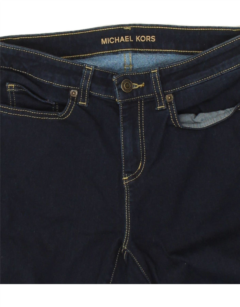 MICHAEL KORS Womens Izzy Skinny Jeans US 4 Small W28 L28 Navy Blue Cotton | Vintage Michael Kors | Thrift | Second-Hand Michael Kors | Used Clothing | Messina Hembry 