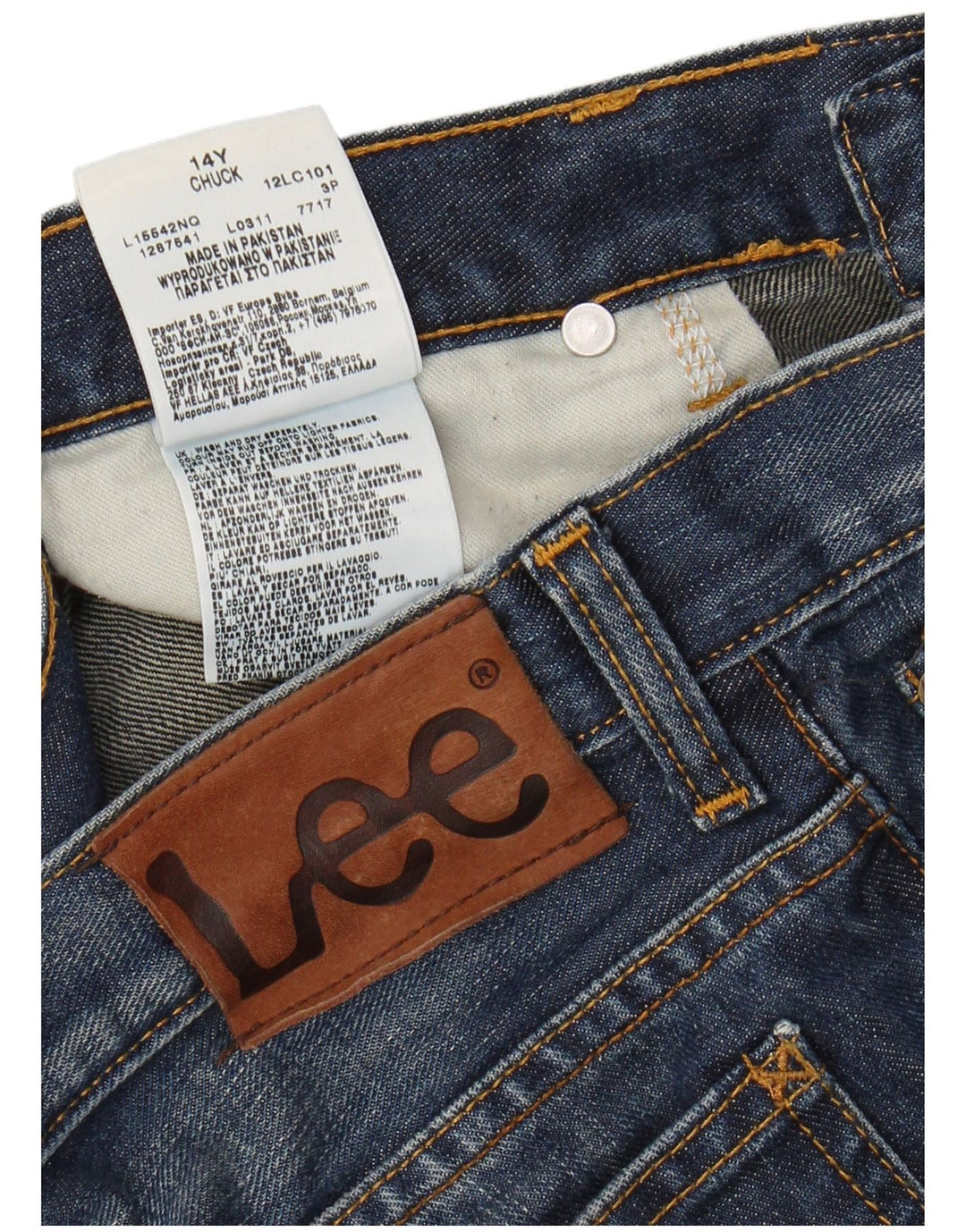 LEE Boys Chuck Straight Jeans 13-14 Years W28 L31 Blue Cotton