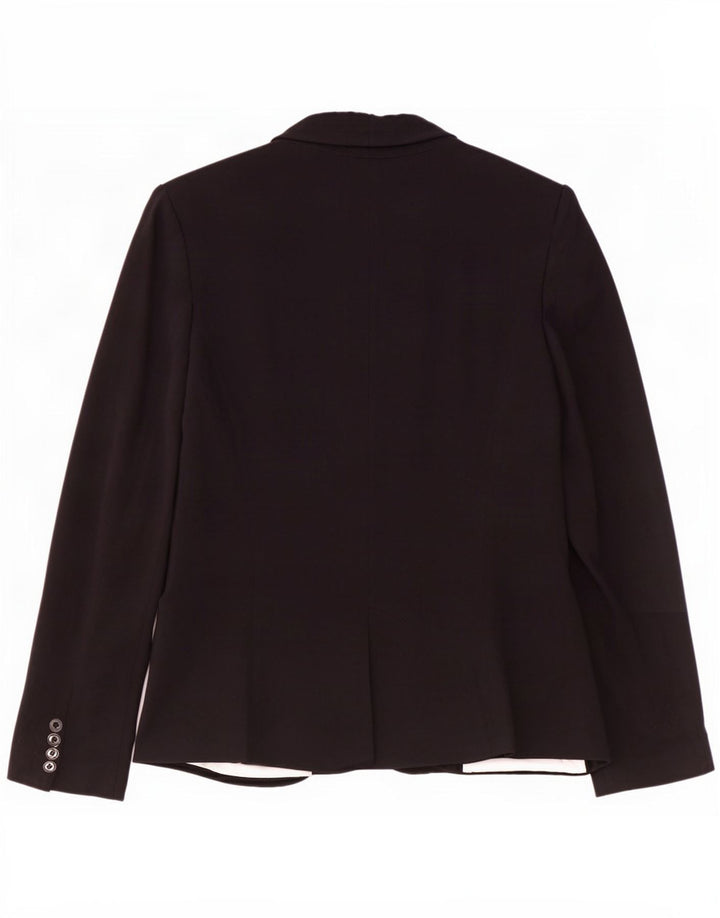 Zara Womens 1 Button Blazer Jacket UK 10 Small Black Viscose