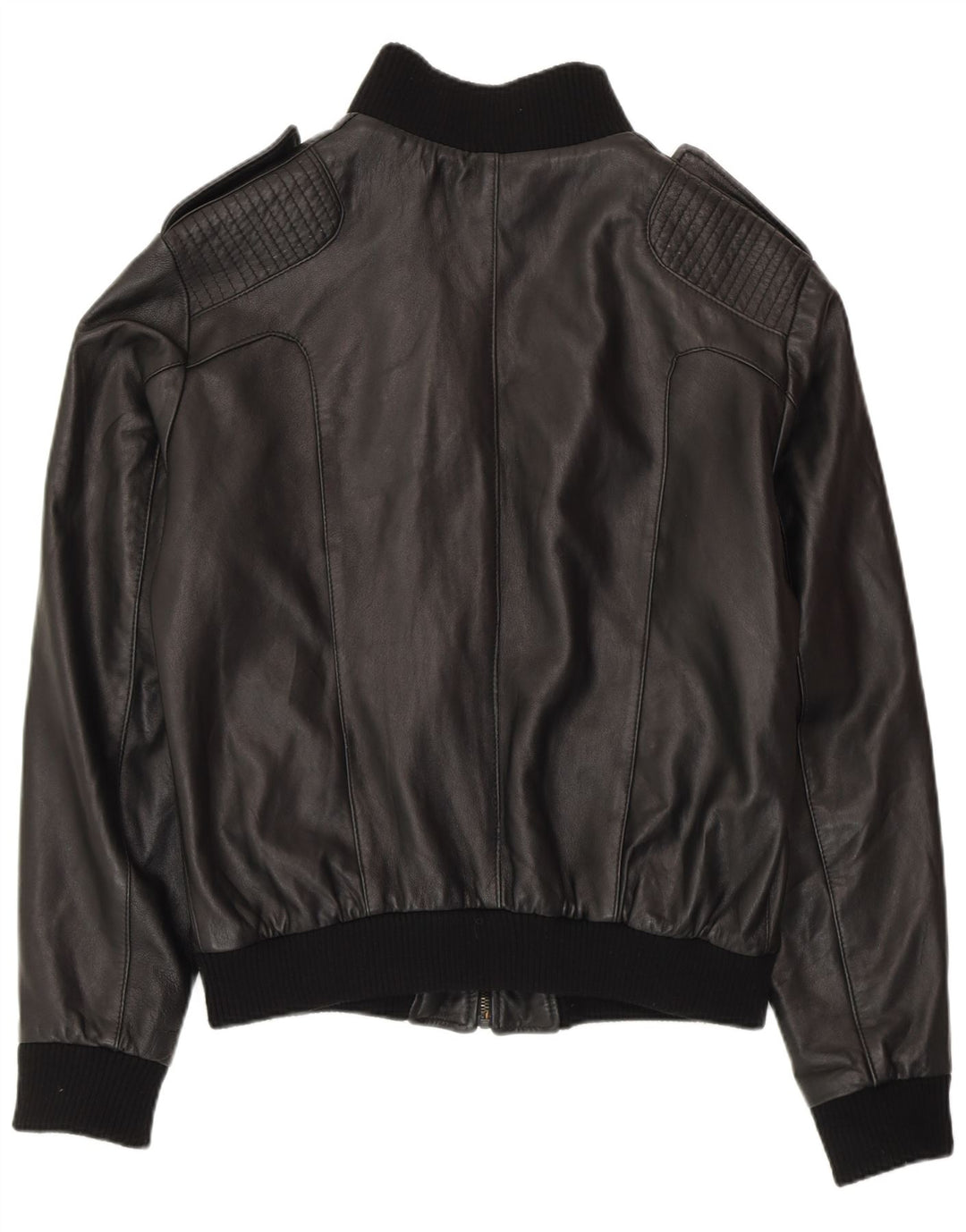 MIRA FURS Mens Military Leather Jacket IT 52 XL Black Leather