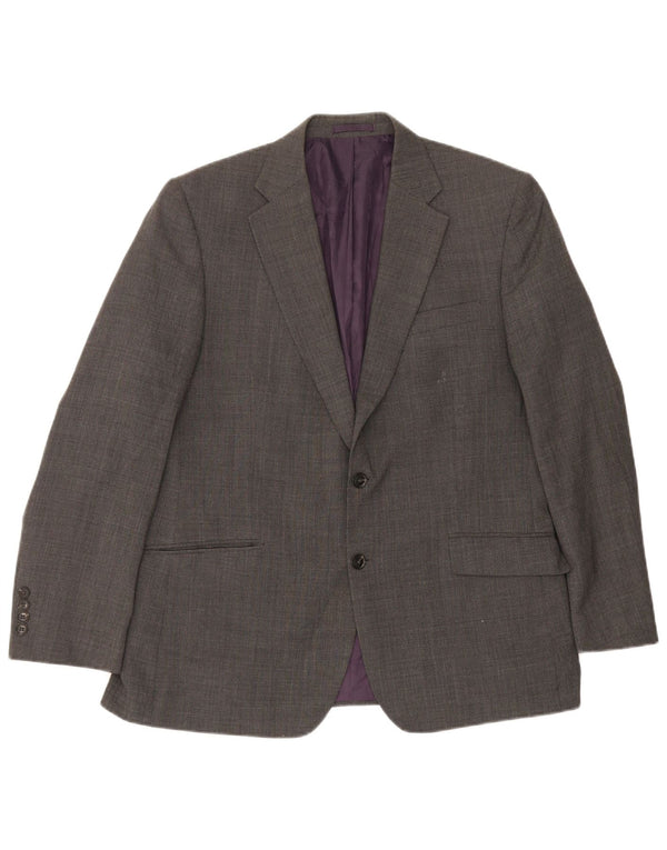 Marks & Spencer Mens 2 Button Regular Fit Blazer Jacket UK 42 Large Grey