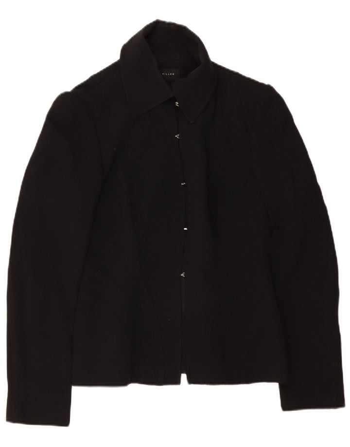Karen Millen Womens Blazer Jacket UK 10 Small Black Acetate