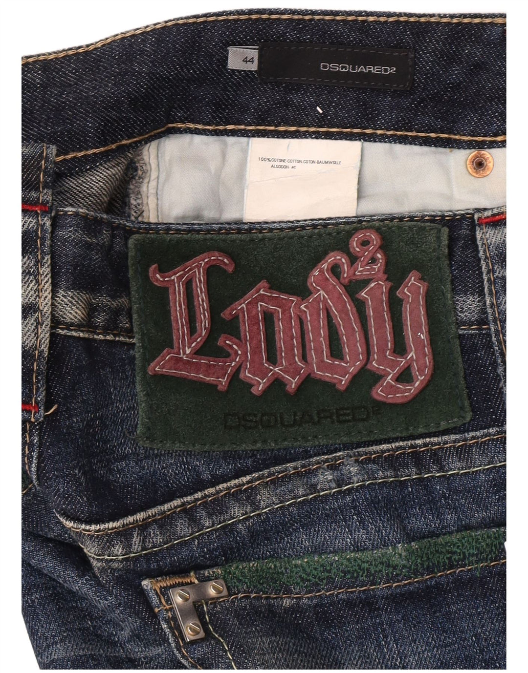 Dsquared2 Womens Super Low Straight Jeans IT 44 Medium W32 L35 Blue Spotted