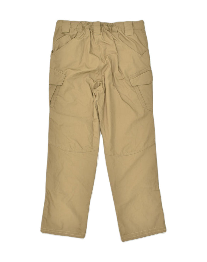 VINTAGE Mens Straight Cargo Trousers Large W34 L26  Brown Polyester | Vintage Vintage | Thrift | Second-Hand Vintage | Used Clothing | Messina Hembry 