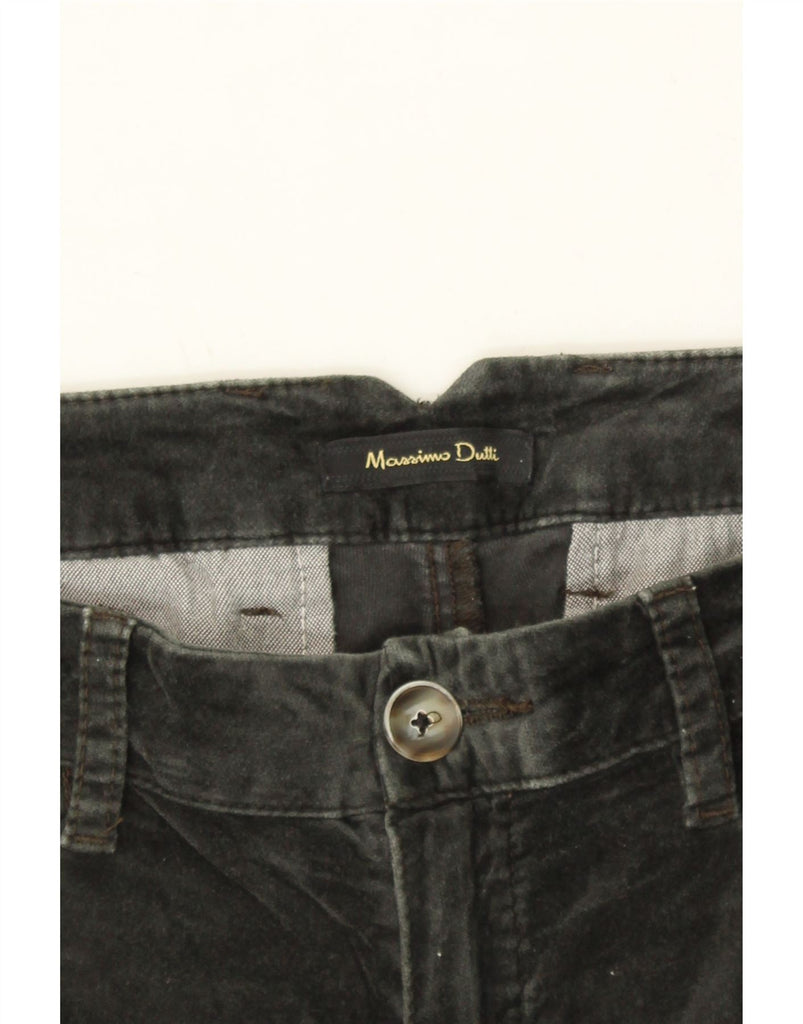 MASSIMO DUTTI Womens Velvet Casual Trousers EU 38 Small W28 L29 Grey Vintage Massimo Dutti and Second-Hand Massimo Dutti from Messina Hembry 