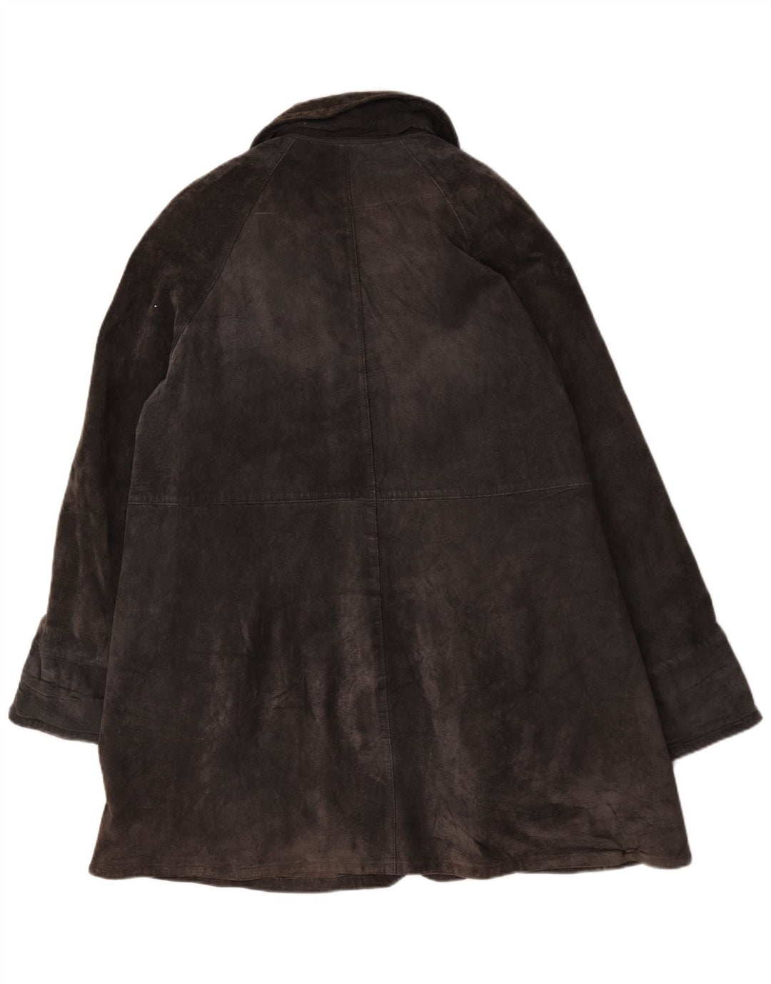 Privilegi Womens Suede Overcoat IT 46 Large Grey Leather
