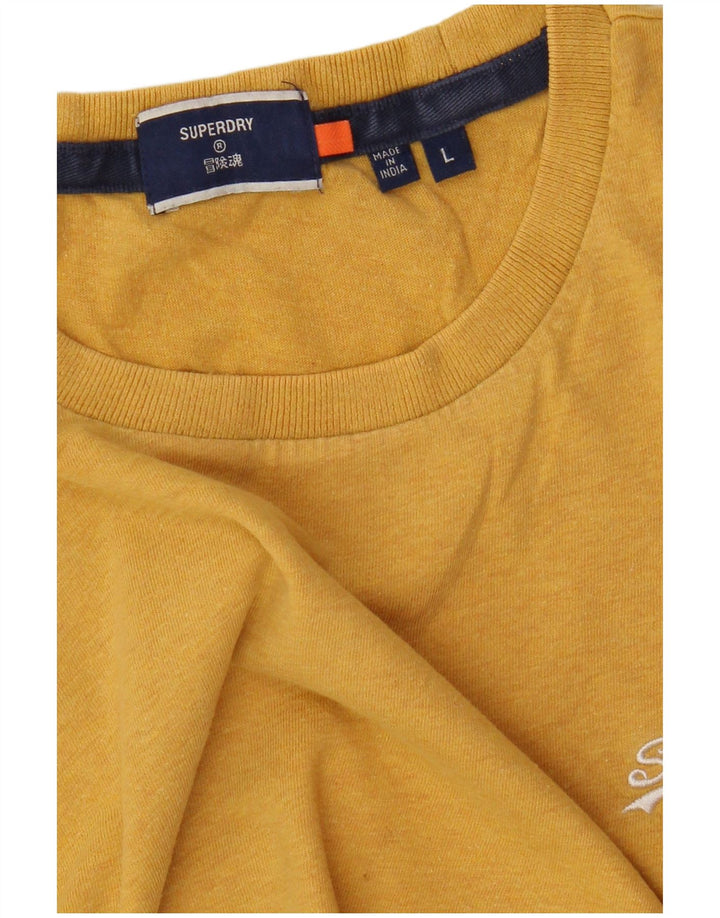 Superdry Mens T-Shirt Top Large Yellow