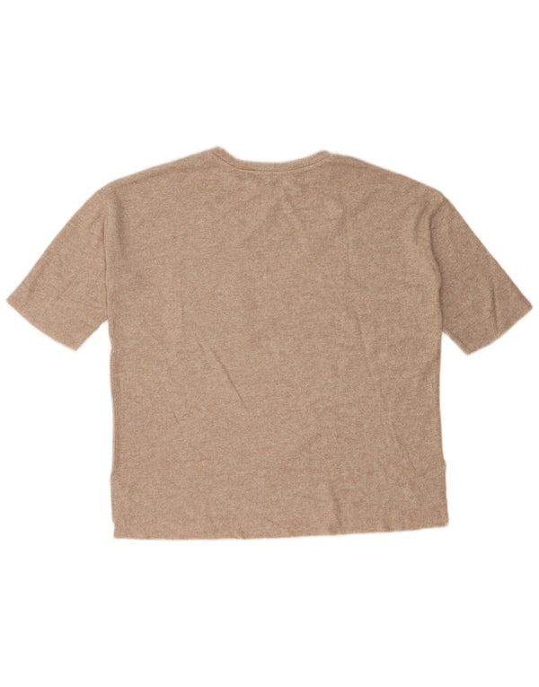 Zara Womens Oversized T-Shirt Top UK 10 Small Beige