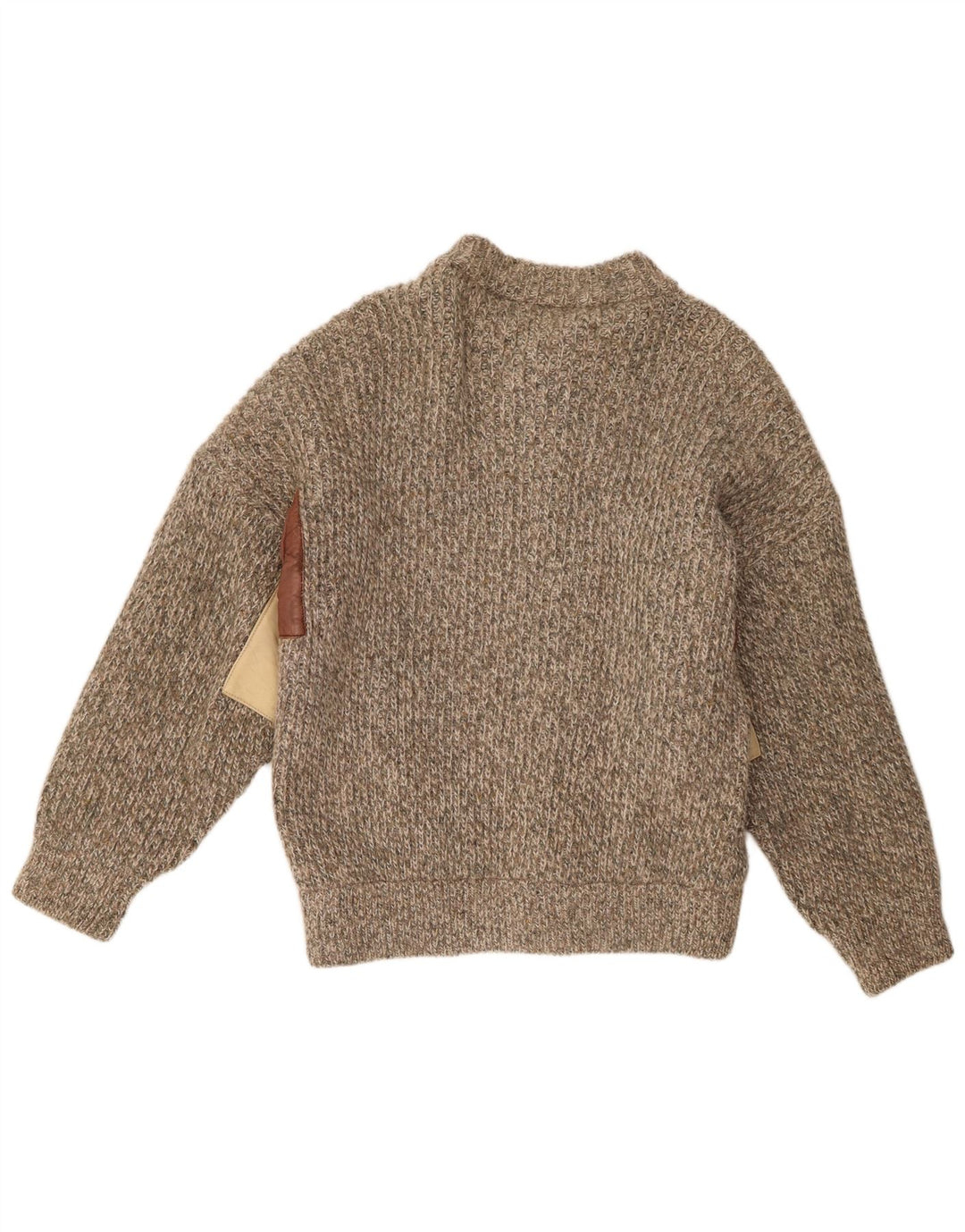 Vintage Mens Cardigan Sweater IT 52 Large Grey Flecked Wool