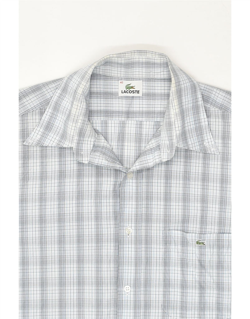 LACOSTE Mens Shirt Size 40 Medium Grey Check Cotton | Vintage Lacoste | Thrift | Second-Hand Lacoste | Used Clothing | Messina Hembry 