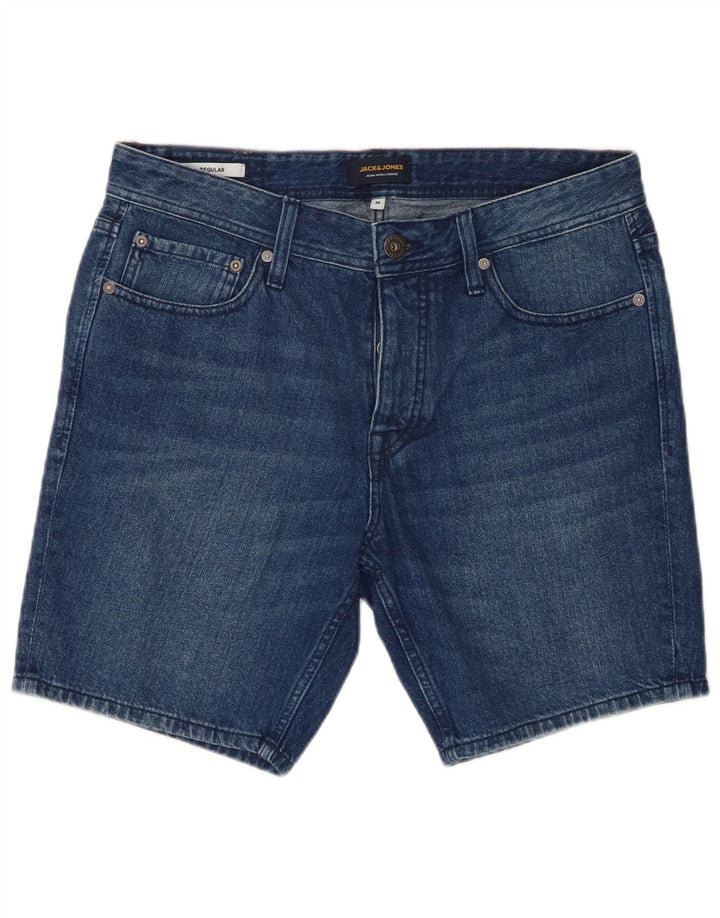 Jack & Jones Mens Regular Fit Denim Shorts Medium W32  Blue Cotton