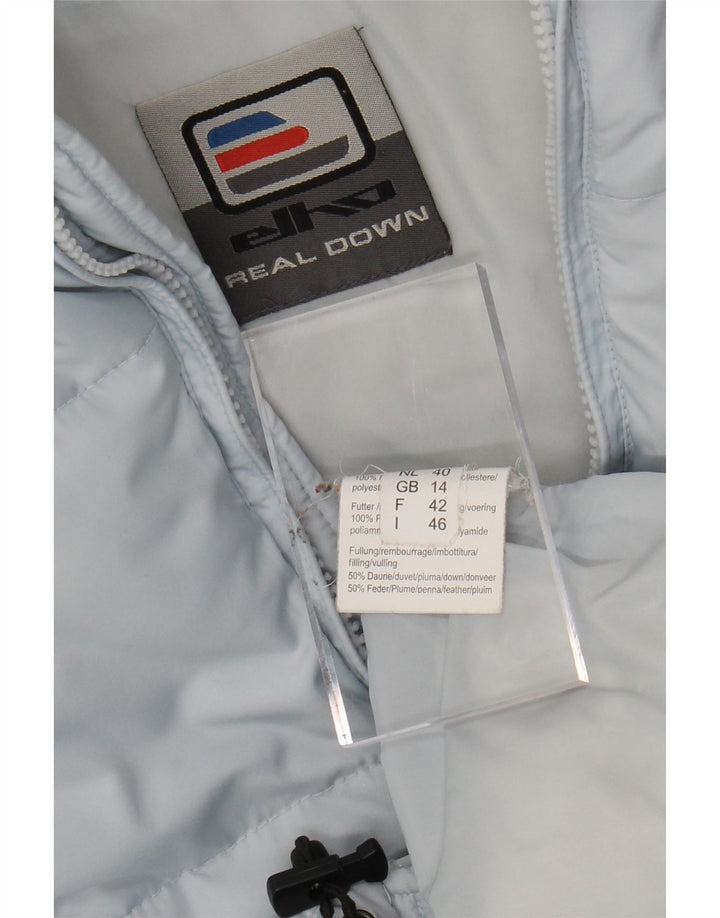ELHO Womens Hooded Padded Jacket UK 14 Large Blue Polyester