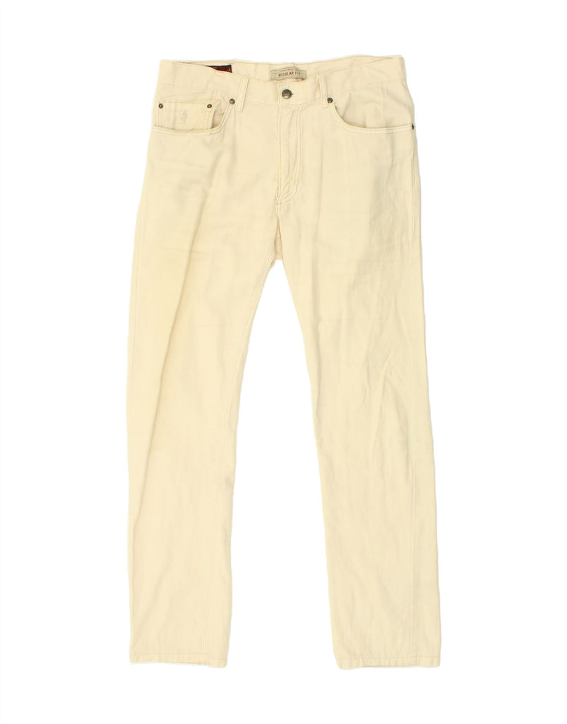 MARLBORO CLASSICS Mens Regular Fit Casual Trousers W31 L29 Beige Cotton Vintage Marlboro Classics and Second-Hand Marlboro Classics from Messina Hembry 