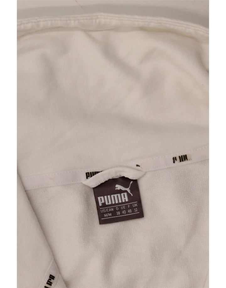 PUMA Womens Graphic Tracksuit Top Jacket UK 12 Medium  White Vintage Puma and Second-Hand Puma from Messina Hembry 