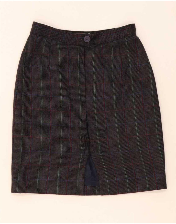 Vintage Womens 2 Piece Skirt Set IT 42 Medium W26 Brown Check