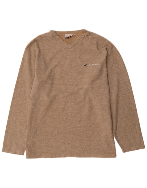O'Neill Mens Top Long Sleeve Large Beige Cotton