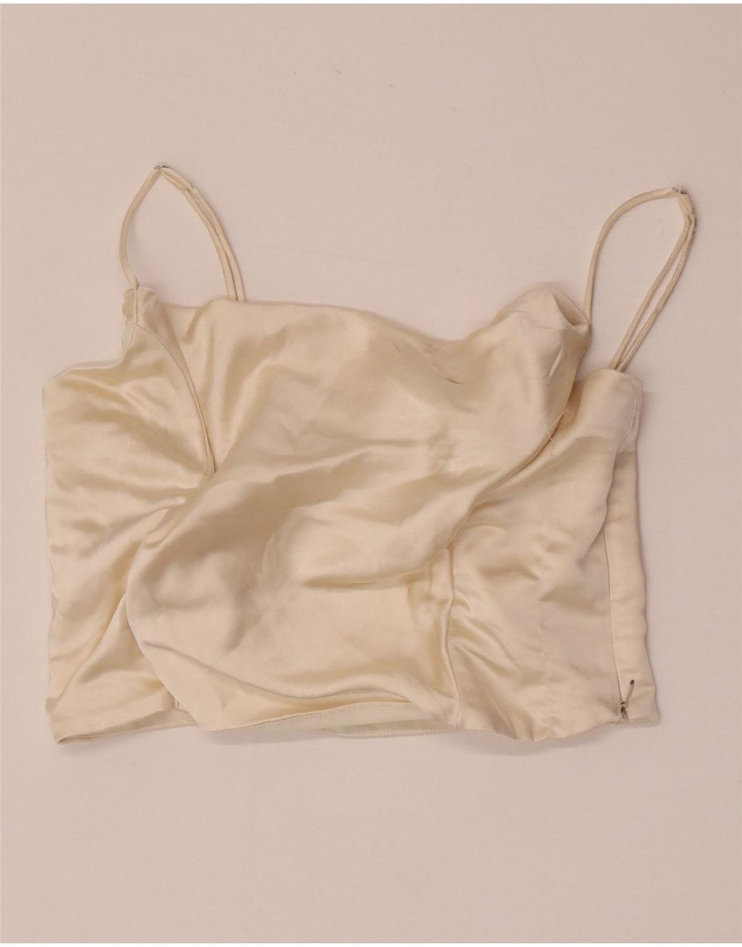 Zara Womens Crop Cami Top UK 14 Large Off White