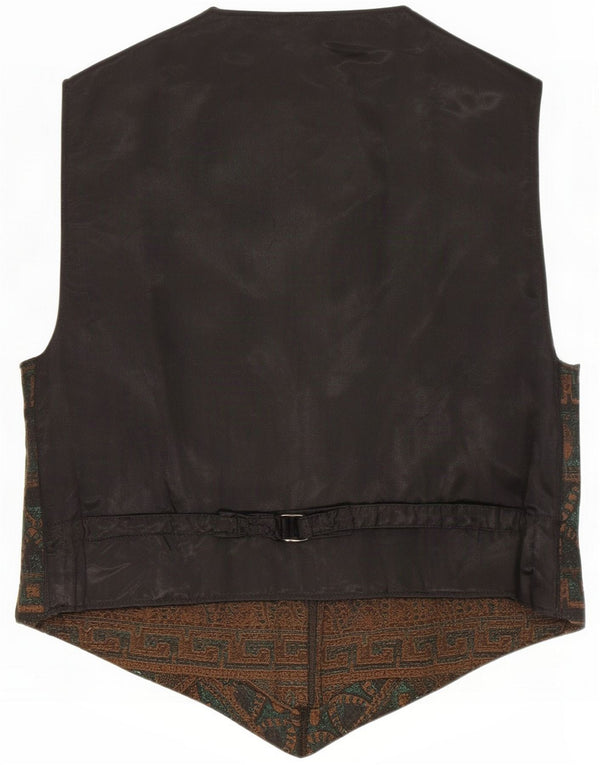 Vintage Womens Waistcoat UK 10 Small Black Geometric