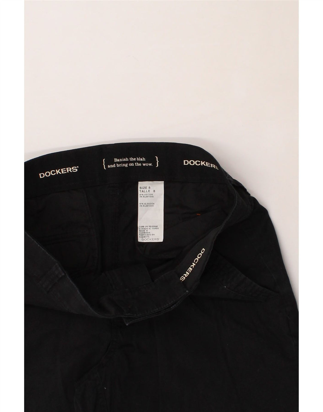 DOCKERS Womens Straight Capri Trousers US 8 Medium W32 L17 Black Cotton Vintage Dockers and Second-Hand Dockers from Messina Hembry 