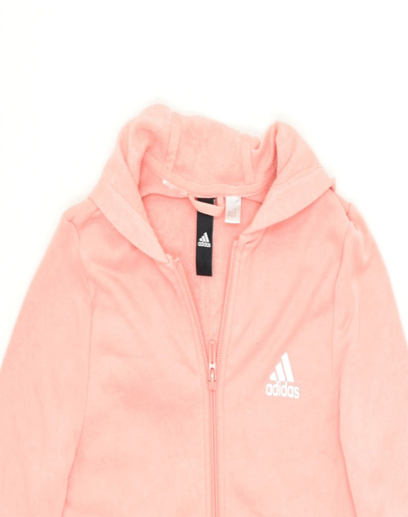 ADIDAS Womens Graphic Zip Hoodie Sweater UK 6 XS Pink | Vintage | Thrift | Second-Hand | Used Clothing | Messina Hembry 