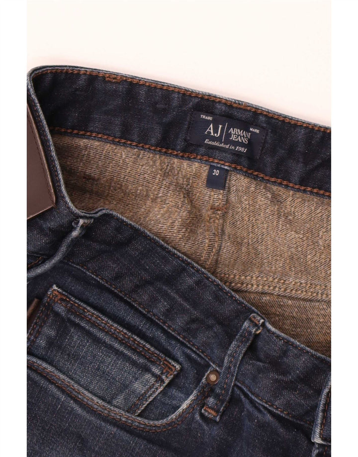 Armani Mens Slim Jeans W30 L28 Navy Blue Cotton