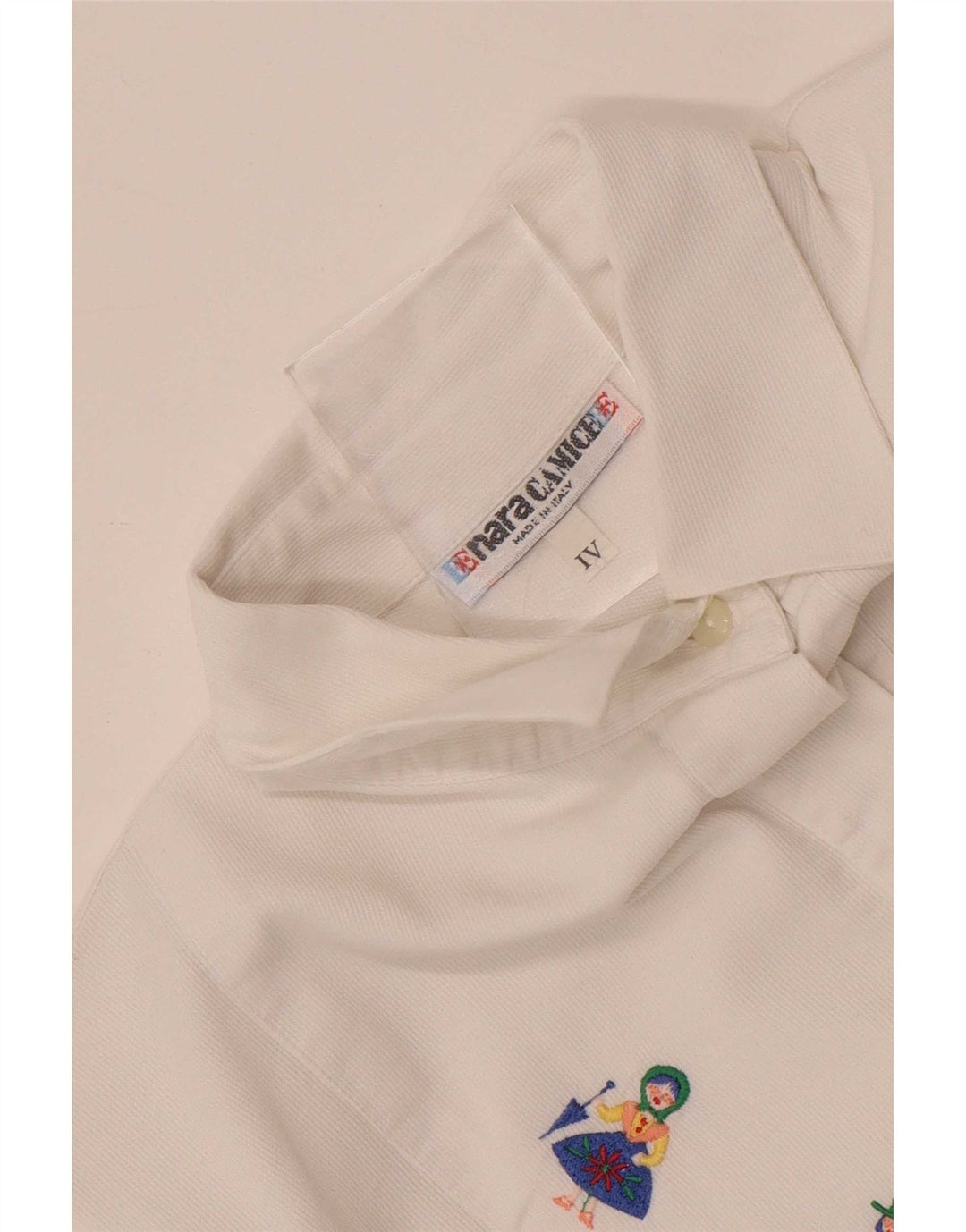 Naracamicee Womens Graphic Shirt Blouse UK 14 Medium White Ethnic