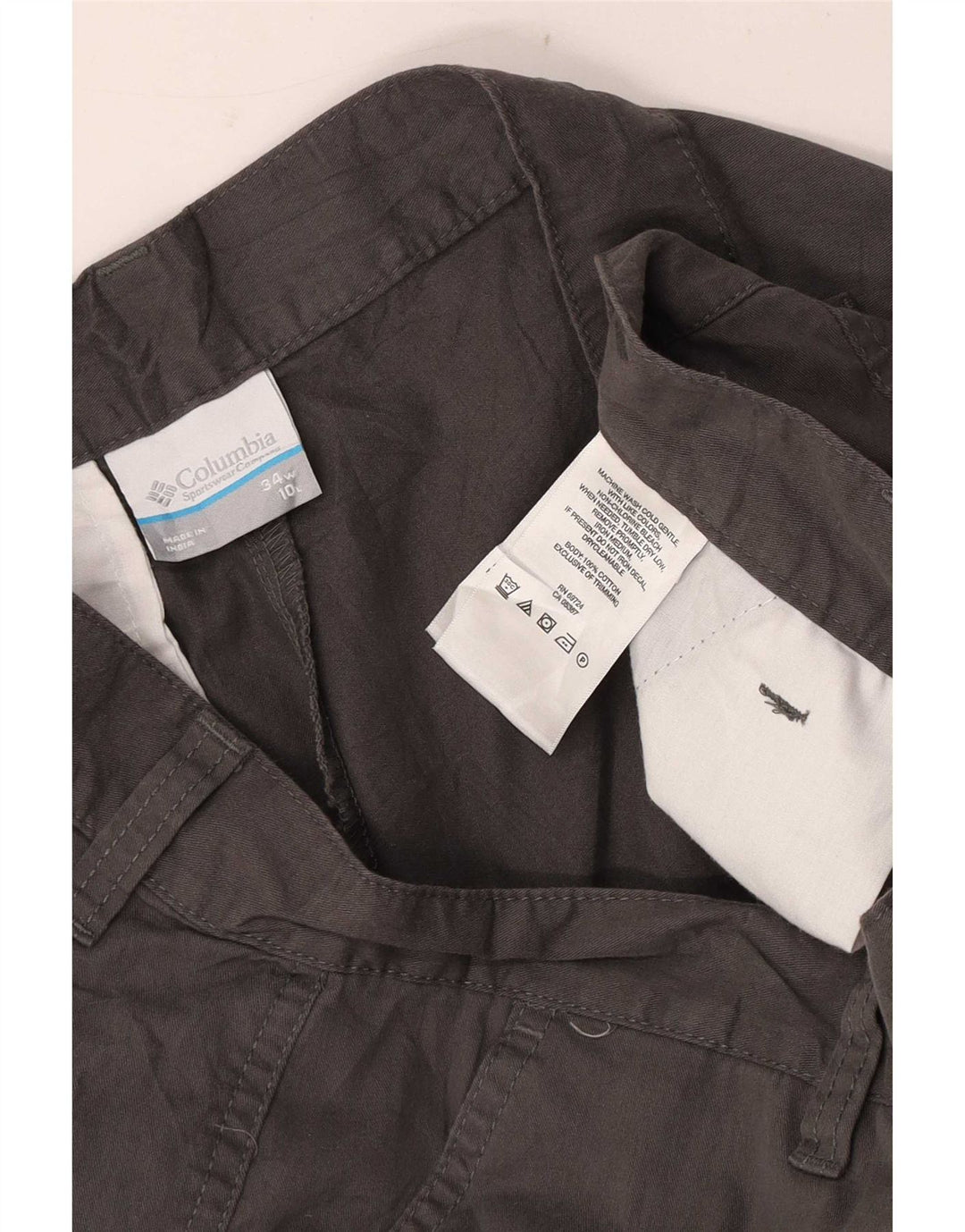 Columbia Mens Regular Chino Shorts W34 Large Grey Cotton