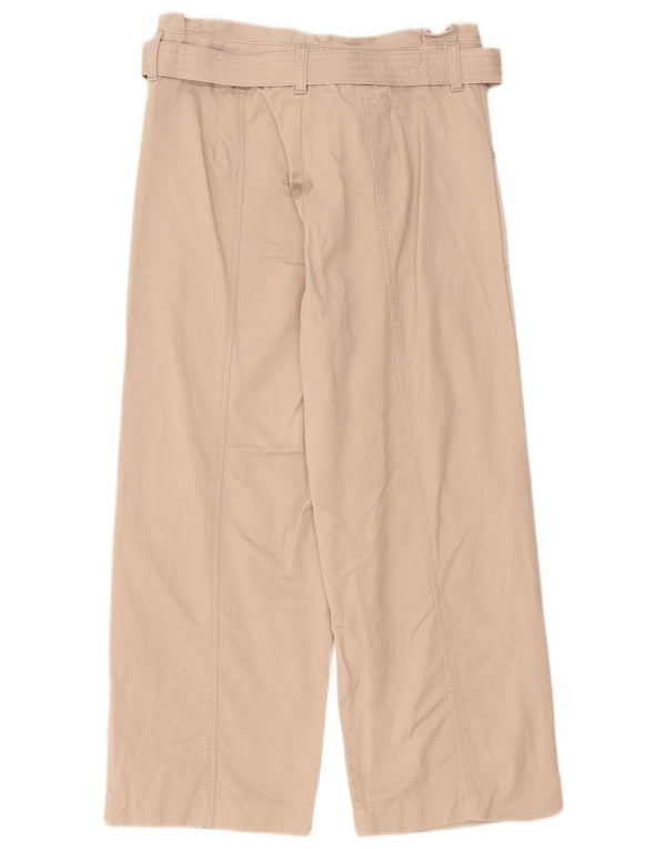 White Stuff Womens High Waist Cropped Trousers UK 8 Small W30 L24 Beige