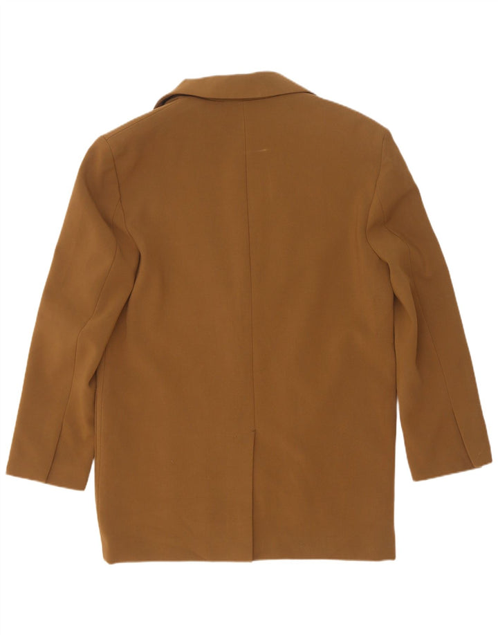 Zara Womens 2 Button Oversized Blazer Jacket UK 10 Small Brown Polyester