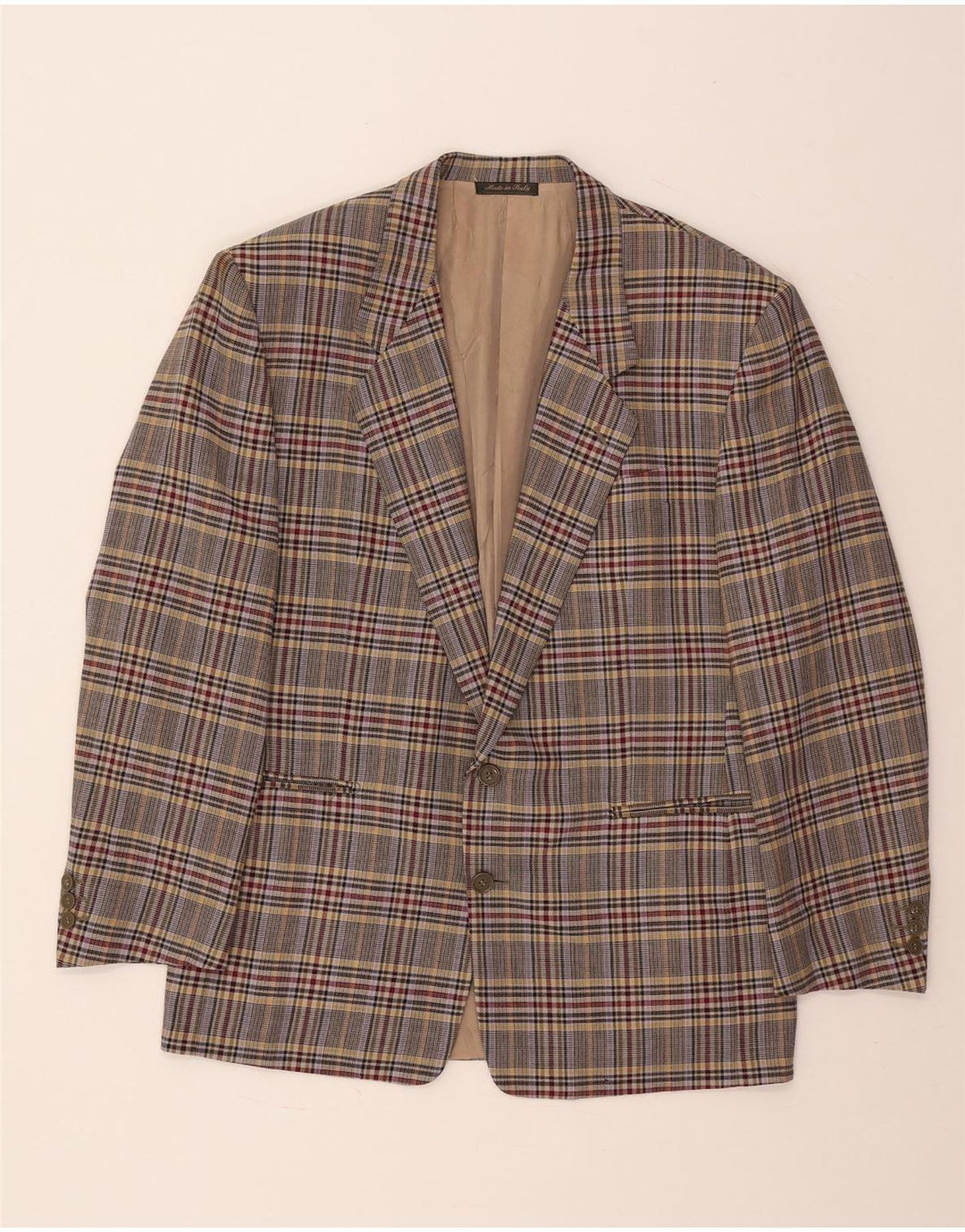 Marco Azzali Mens Blazer Jacket IT 50 Large Multicoloured Houndstooth