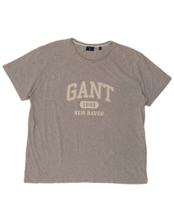 Gant Mens Graphic T-Shirt Top 4XL Grey Flecked Cotton