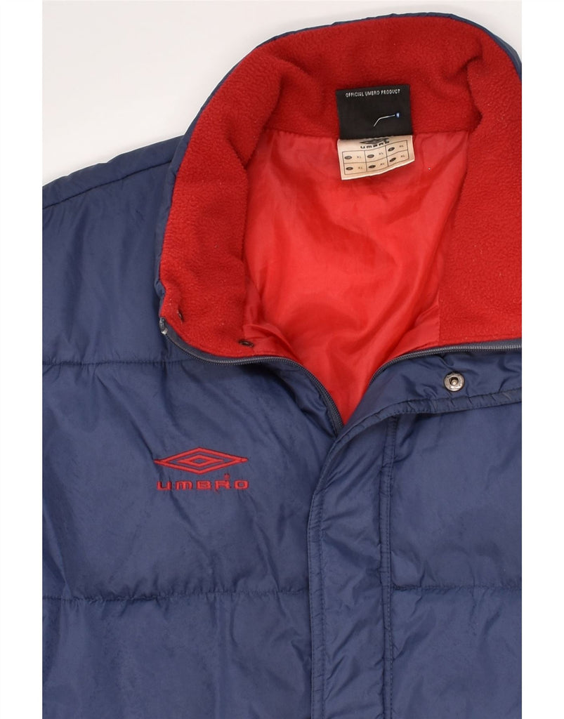 UMBRO Mens Padded Jacket UK 42 XL Navy Blue Nylon | Vintage Umbro | Thrift | Second-Hand Umbro | Used Clothing | Messina Hembry 