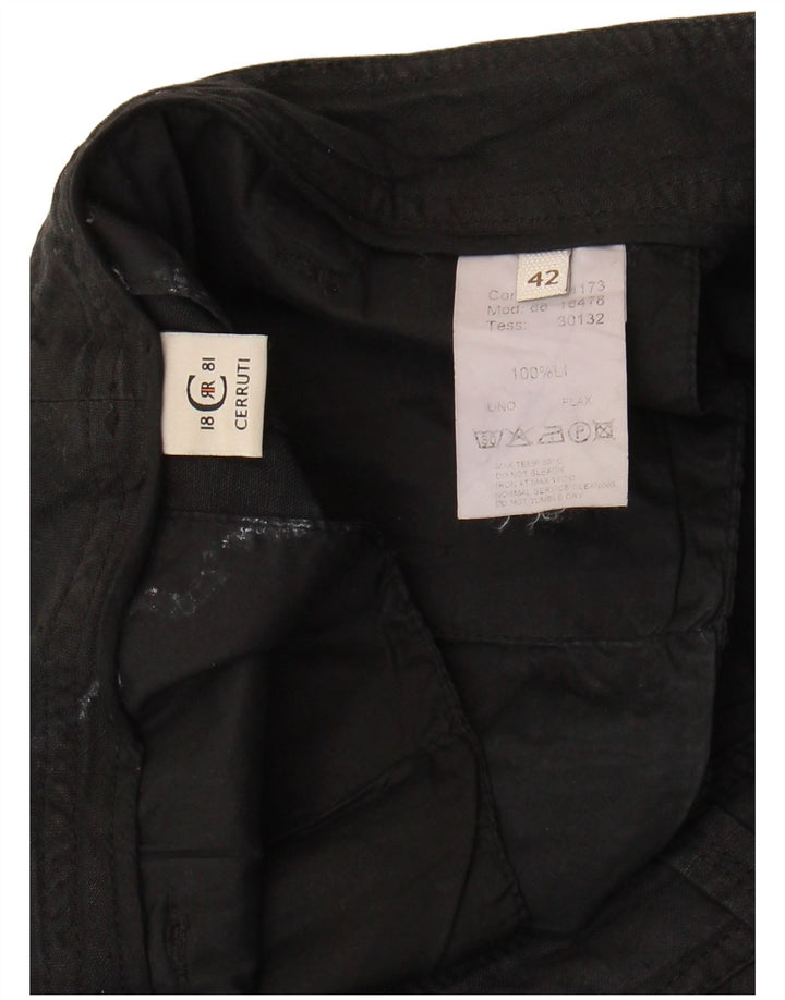 Cerruti 1881 Mens Cargo Shorts W32 Medium  Black Linen