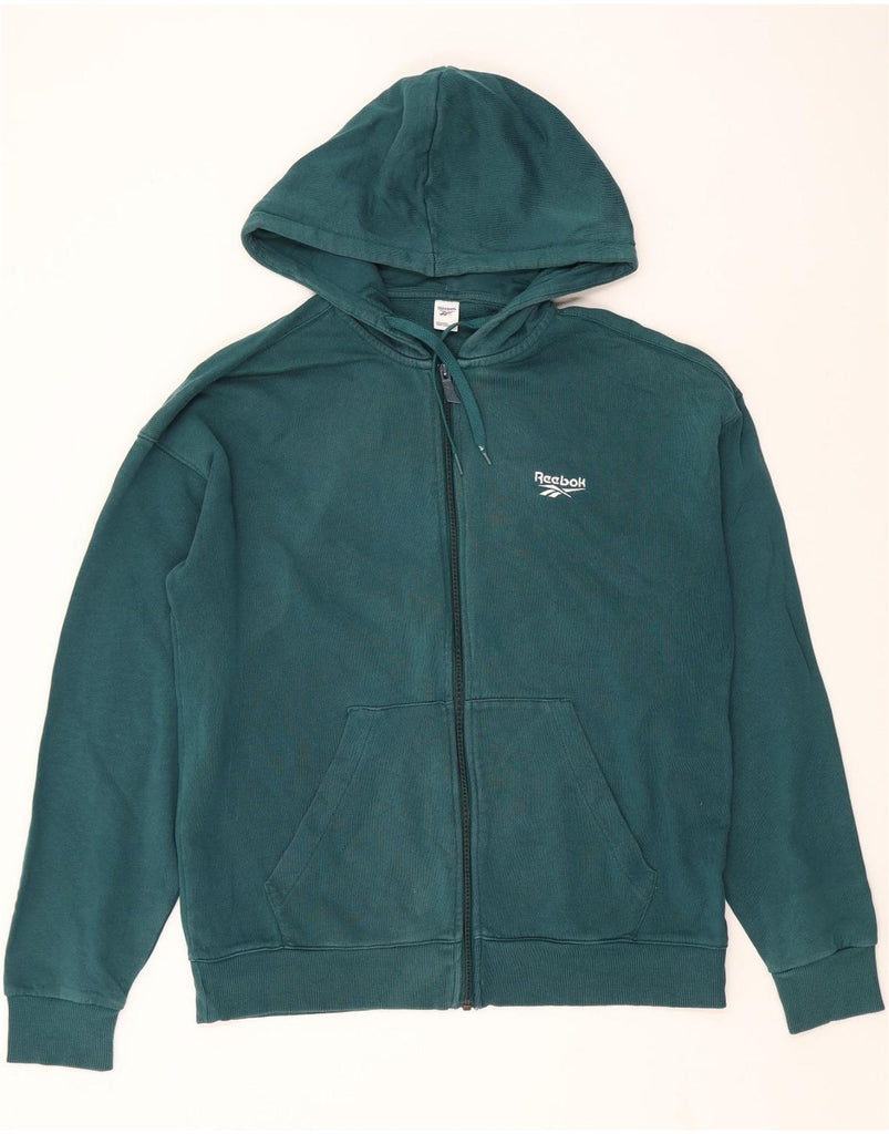 REEBOK Mens Zip Hoodie Sweater Large Green Vintage Reebok and Second-Hand Reebok from Messina Hembry 