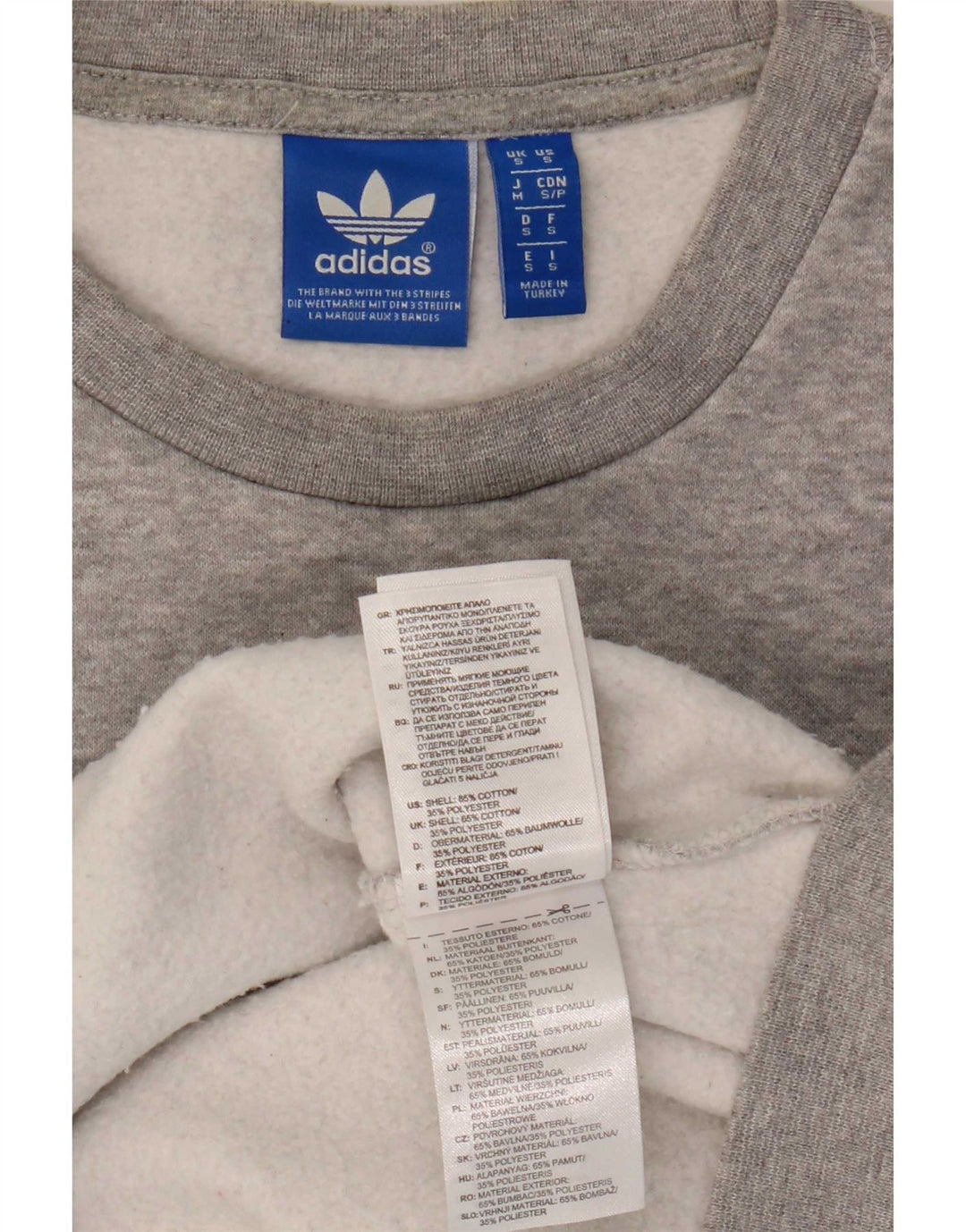 Adidas Mens Graphic Sweatshirt Jumper Small Grey Cotton